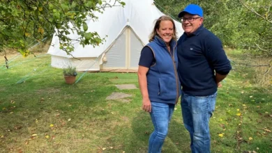 four in a bed glamping